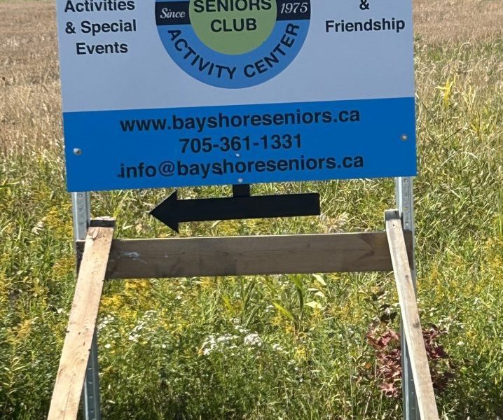 Bay Shore Seniors’ Club Directional Sign